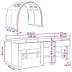 Cama con Túnel 4 pcs Blanco Madera de ingeniería