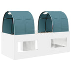 Cama con Túnel 4 pcs Blanco y Azul Claro Madera de ingeniería