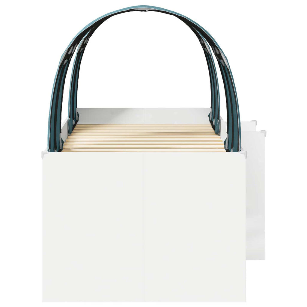Cama con Túnel 4 pcs Blanco y Azul Claro Madera de ingeniería