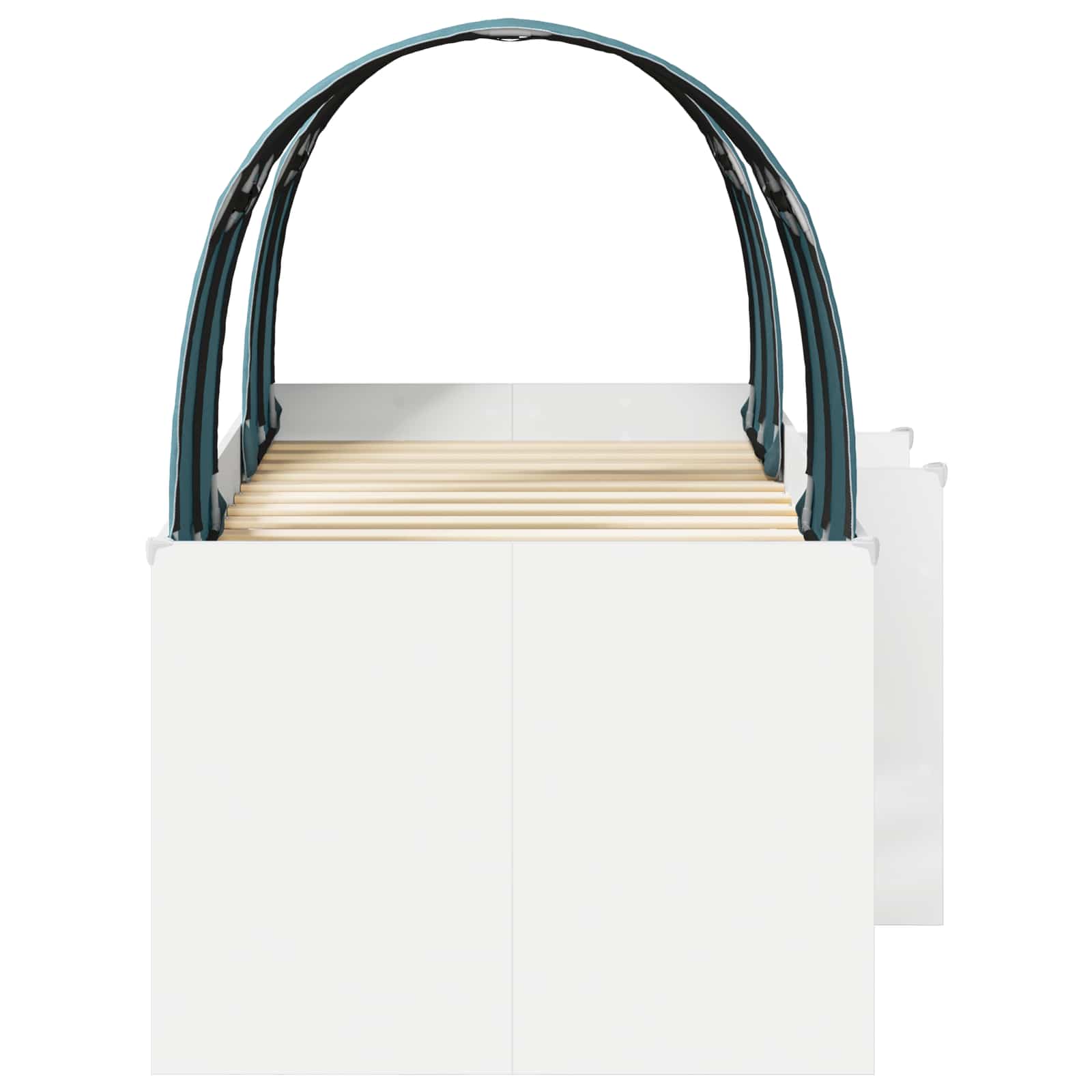 Cama con Túnel 4 pcs Blanco y Azul Claro Madera de ingeniería