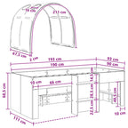 Cama con Túnel 4 pcs Blanco y Azul Claro Madera de ingeniería