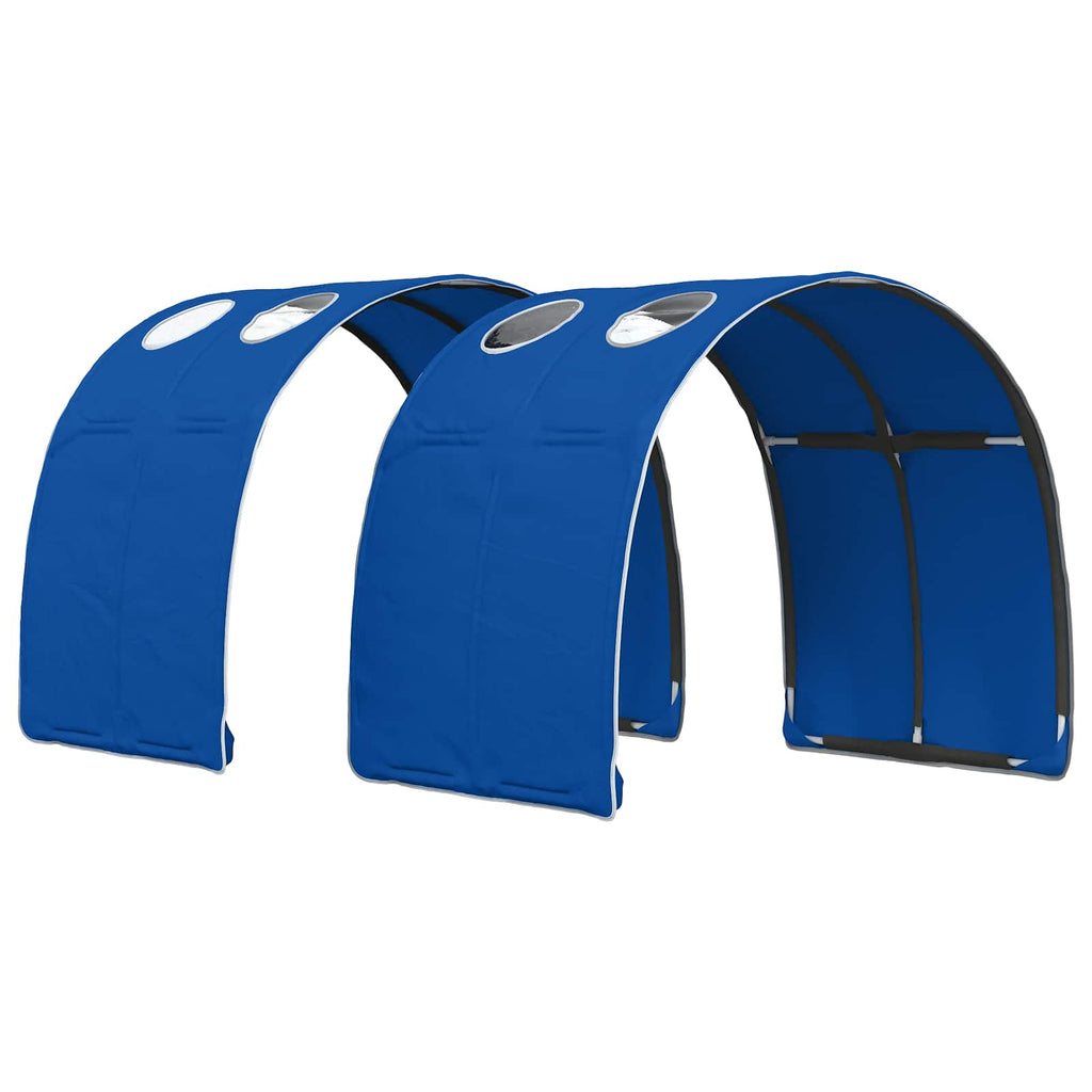 Cama con Túnel 4 pcs Blanco y Azul Madera de ingeniería