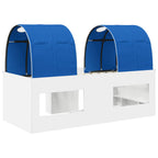 Cama con Túnel 4 pcs Blanco y Azul Madera de ingeniería
