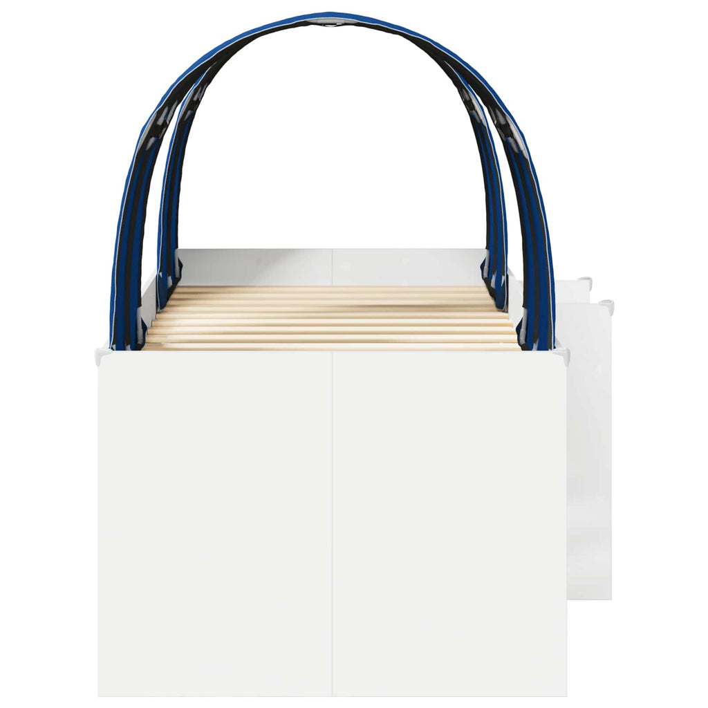 Cama con Túnel 4 pcs Blanco y Azul Madera de ingeniería