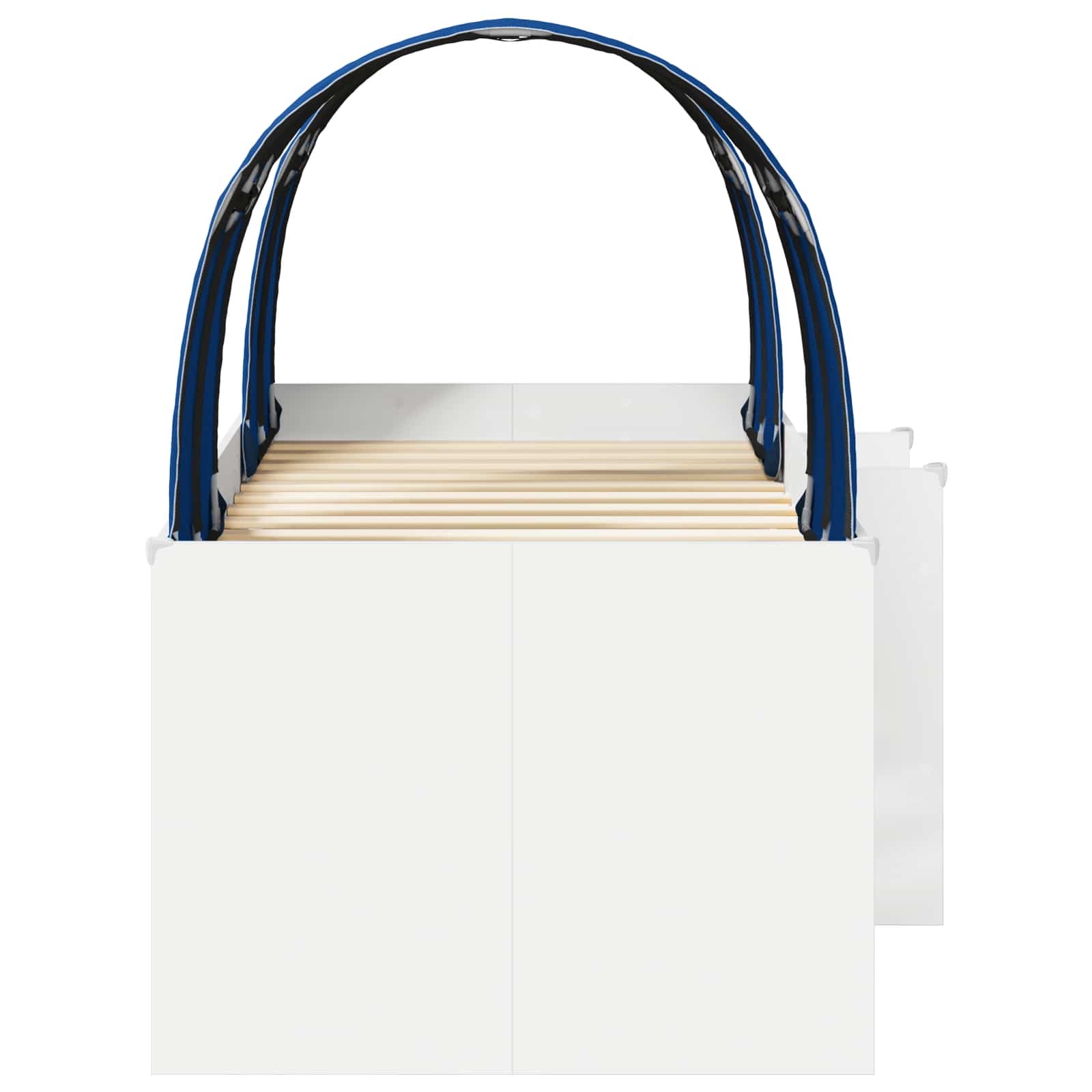 Cama con Túnel 4 pcs Blanco y Azul Madera de ingeniería