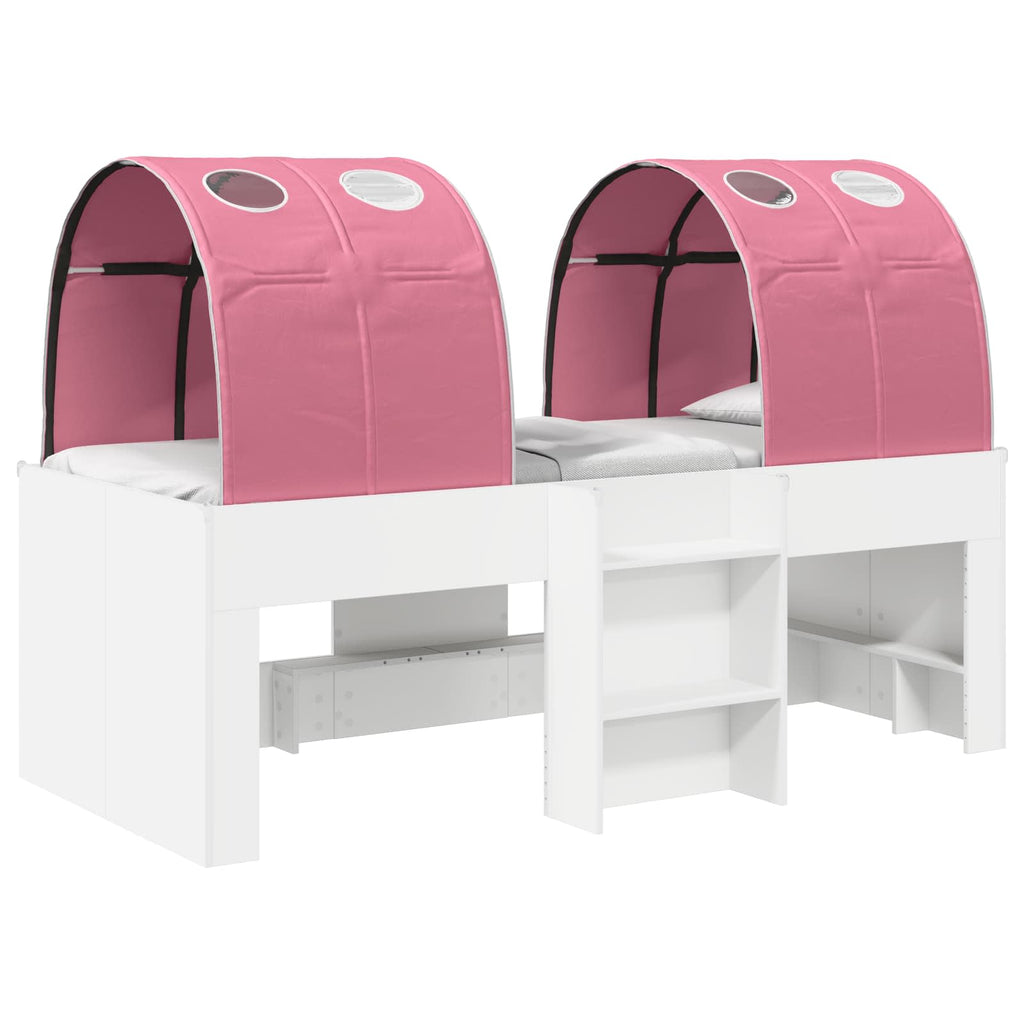 Cama con Túnel 4 pcs Blanco y Rosa Madera de ingeniería