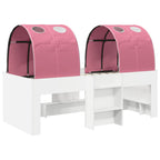 Cama con Túnel 4 pcs Blanco y Rosa Madera de ingeniería