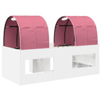 Cama con Túnel 4 pcs Blanco y Rosa Madera de ingeniería