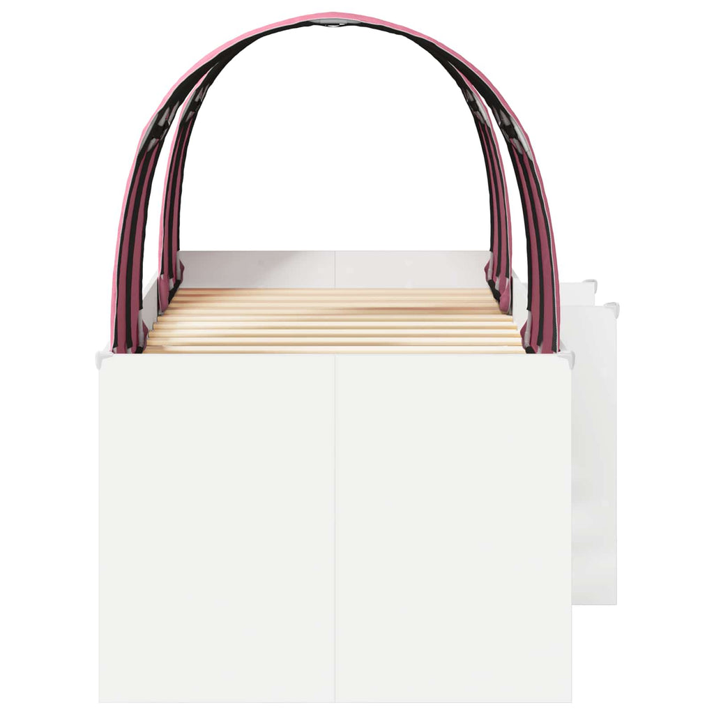 Cama con Túnel 4 pcs Blanco y Rosa Madera de ingeniería