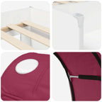 Cama con Túnel 4 pcs Blanco y Rojo Madera de ingeniería