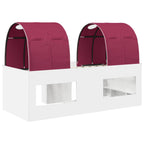 Cama con Túnel 4 pcs Blanco y Rojo Madera de ingeniería