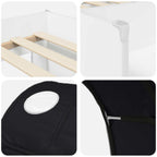 Cama con Túnel 4 pcs Blanco y Negro Madera de ingeniería