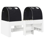 Cama con Túnel 4 pcs Blanco y Negro Madera de ingeniería