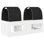 Cama con Túnel 4 pcs Blanco y Negro Madera de ingeniería
