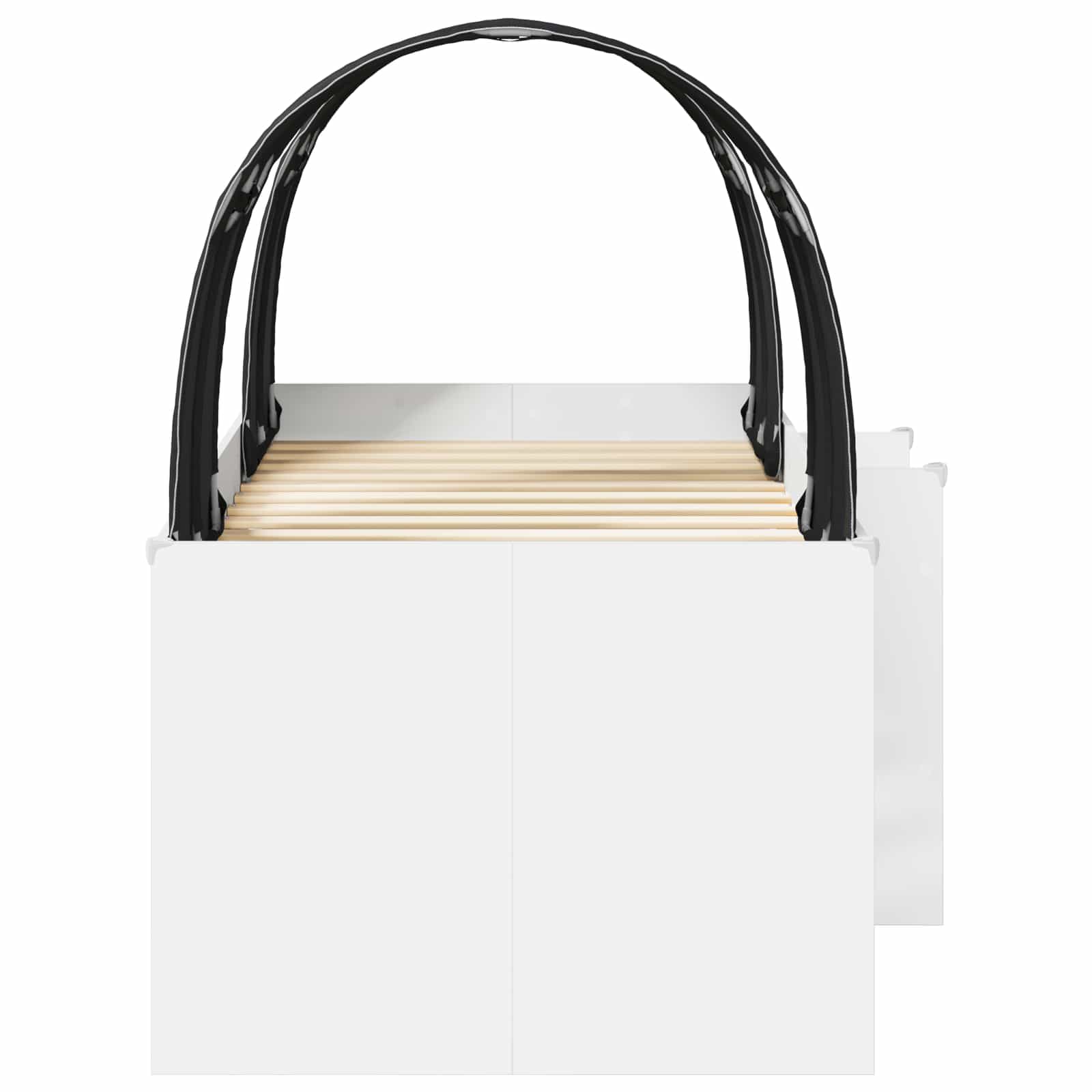 Cama con Túnel 4 pcs Blanco y Negro Madera de ingeniería