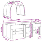 Cama con Túnel 4 pcs Blanco Madera de ingeniería