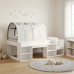 Cama con Túnel 4 pcs Blanco Madera de ingeniería