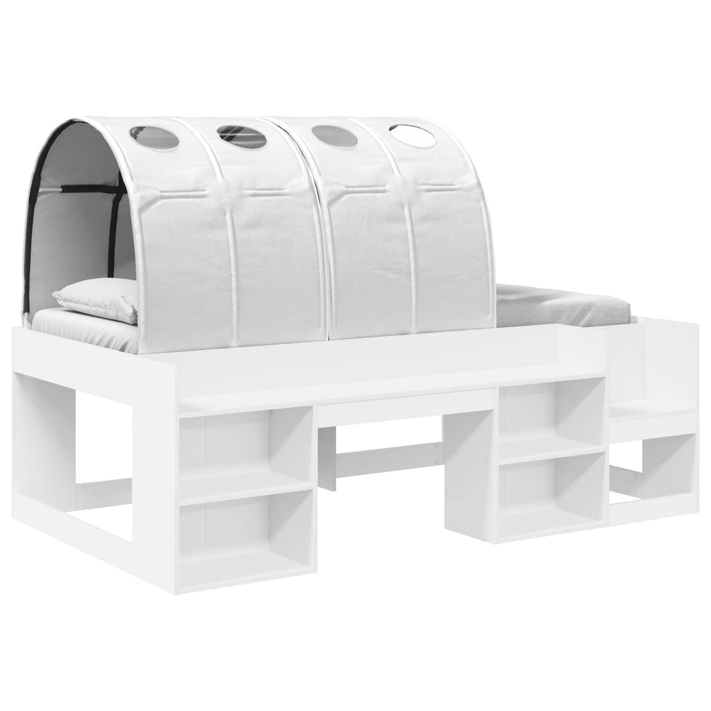 Cama con Túnel 4 pcs Blanco Madera de ingeniería