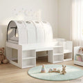 Estructura de Cama con Barandas de Cama Blanco