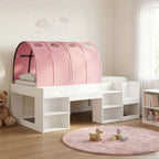 Cama con túnel 3 pcs Blanco y Rosa Madera de ingeniería