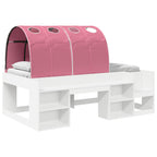 Cama con túnel 3 pcs Blanco y Rosa Madera de ingeniería