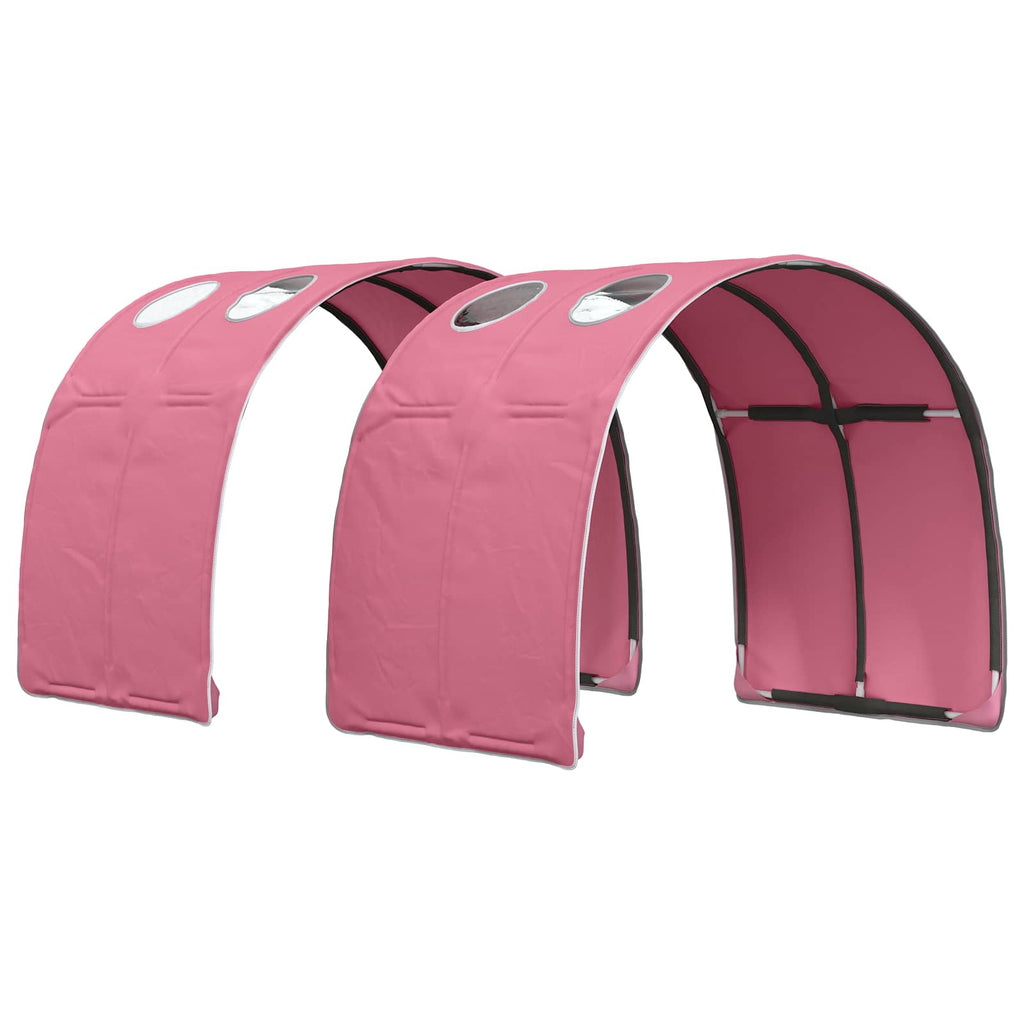 Cama con túnel 3 pcs Blanco y Rosa Madera de ingeniería