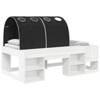 Cama con túnel 3 pcs Blanco y Negro Madera de ingeniería