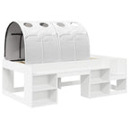 Cama con túnel con estante 3 pcs Blanco Madera de ingeniería