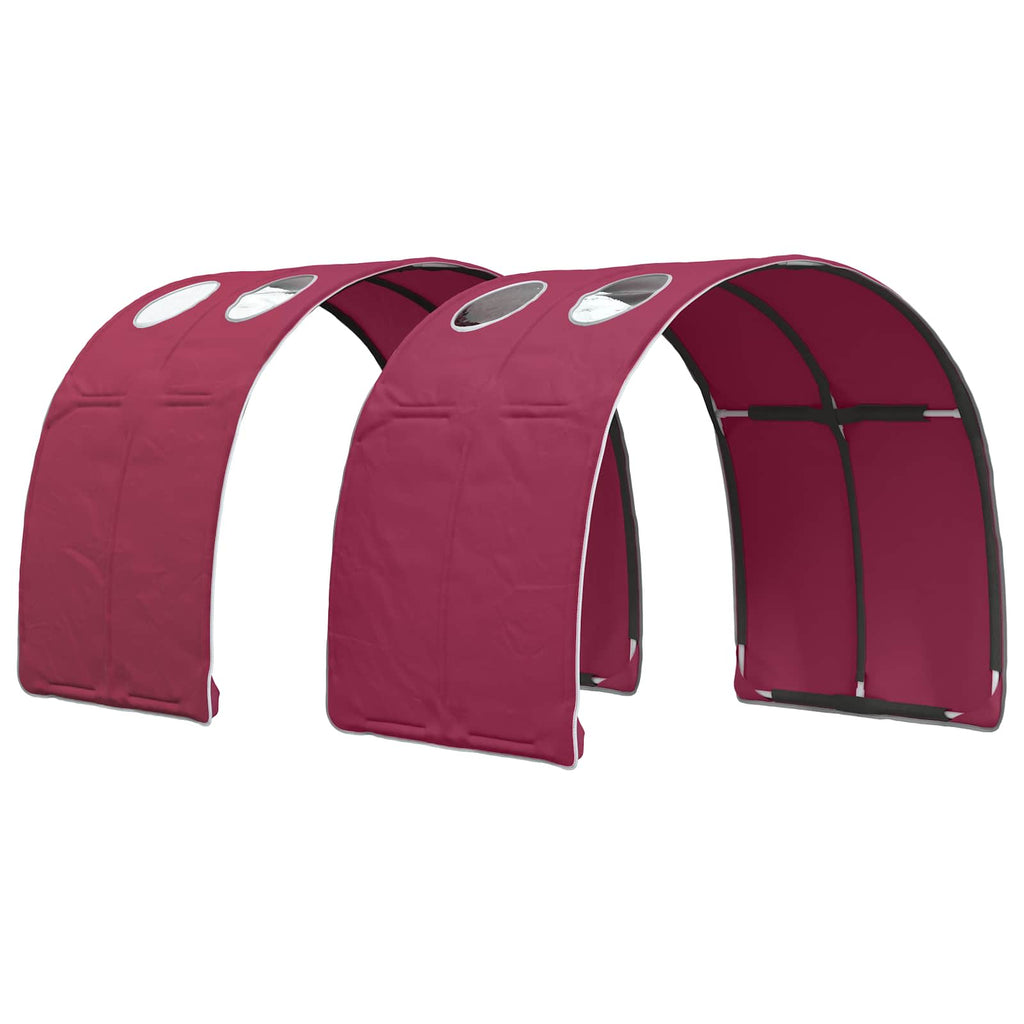 Cama con túnel 3 pcs Blanco y Rojo Madera de ingeniería