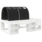 Cama con túnel 3 pcs Blanco y Negro Madera de ingeniería