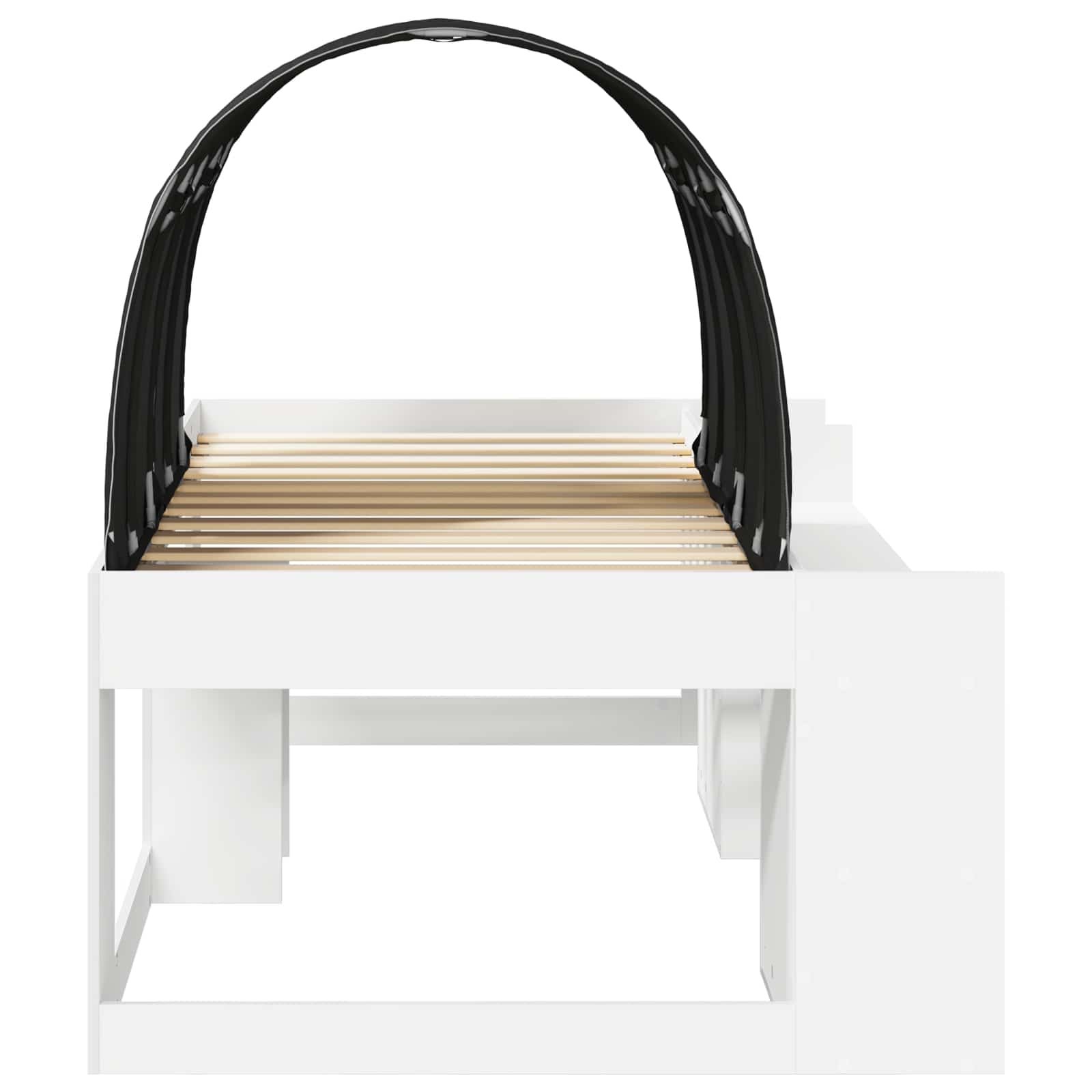 Cama con túnel 3 pcs Blanco y Negro Madera de ingeniería