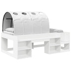 Cama con túnel con estante 3 pcs Blanco Madera de ingeniería