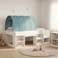 Cama con túnel 3 pcs Blanco y Azul Claro Madera de ingeniería