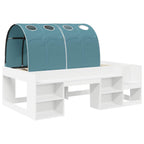 Cama con túnel 3 pcs Blanco y Azul Claro Madera de ingeniería