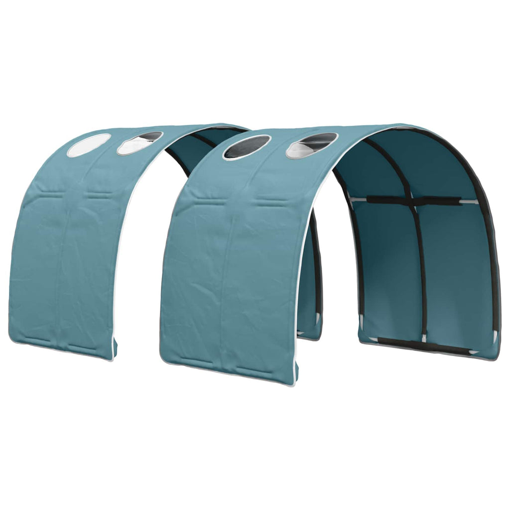 Cama con túnel 3 pcs Blanco y Azul Claro Madera de ingeniería
