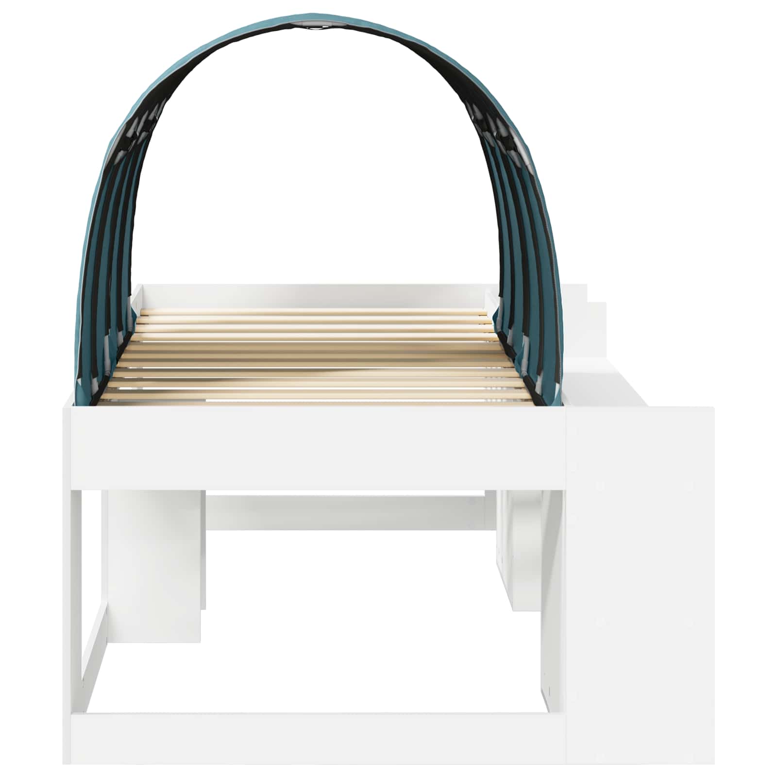 Cama con túnel 3 pcs Blanco y Azul Claro Madera de ingeniería