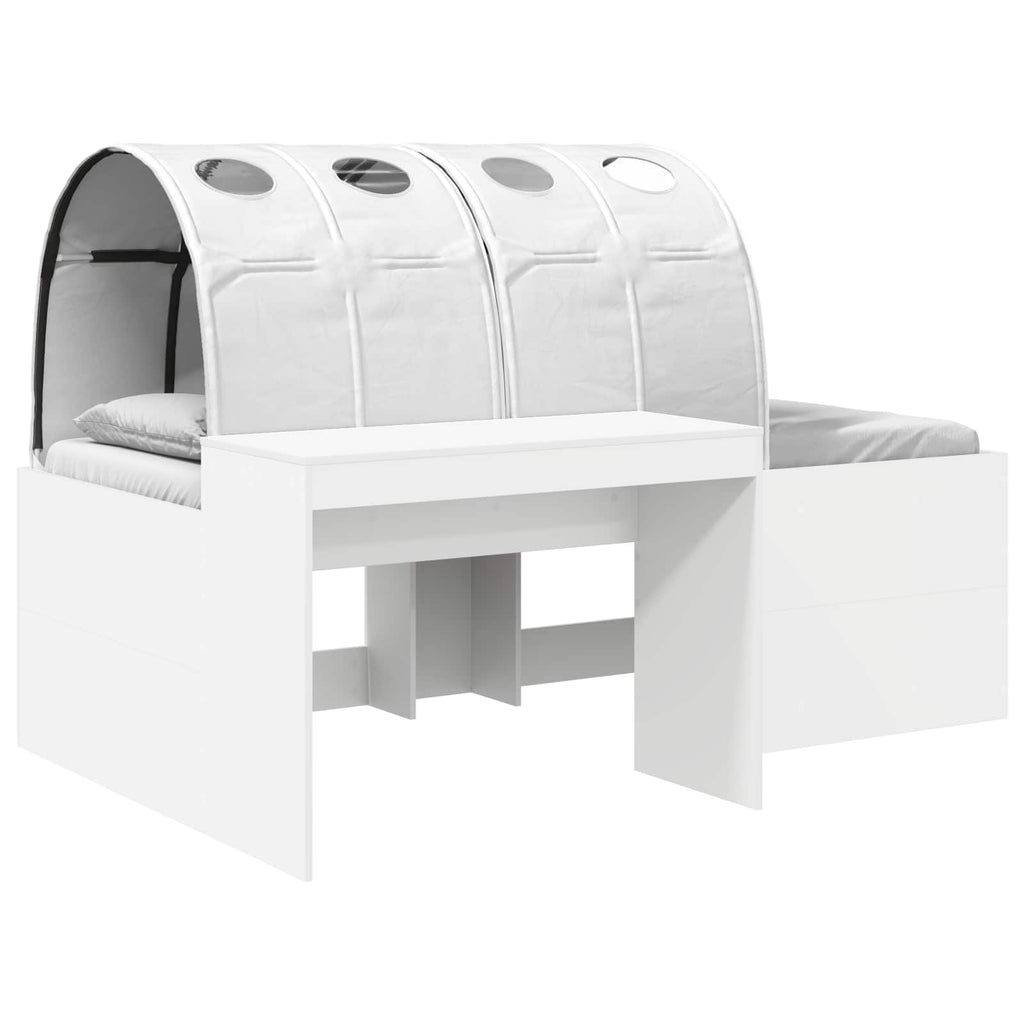 Cama con Túnel 4 pcs Blanco Madera de ingeniería