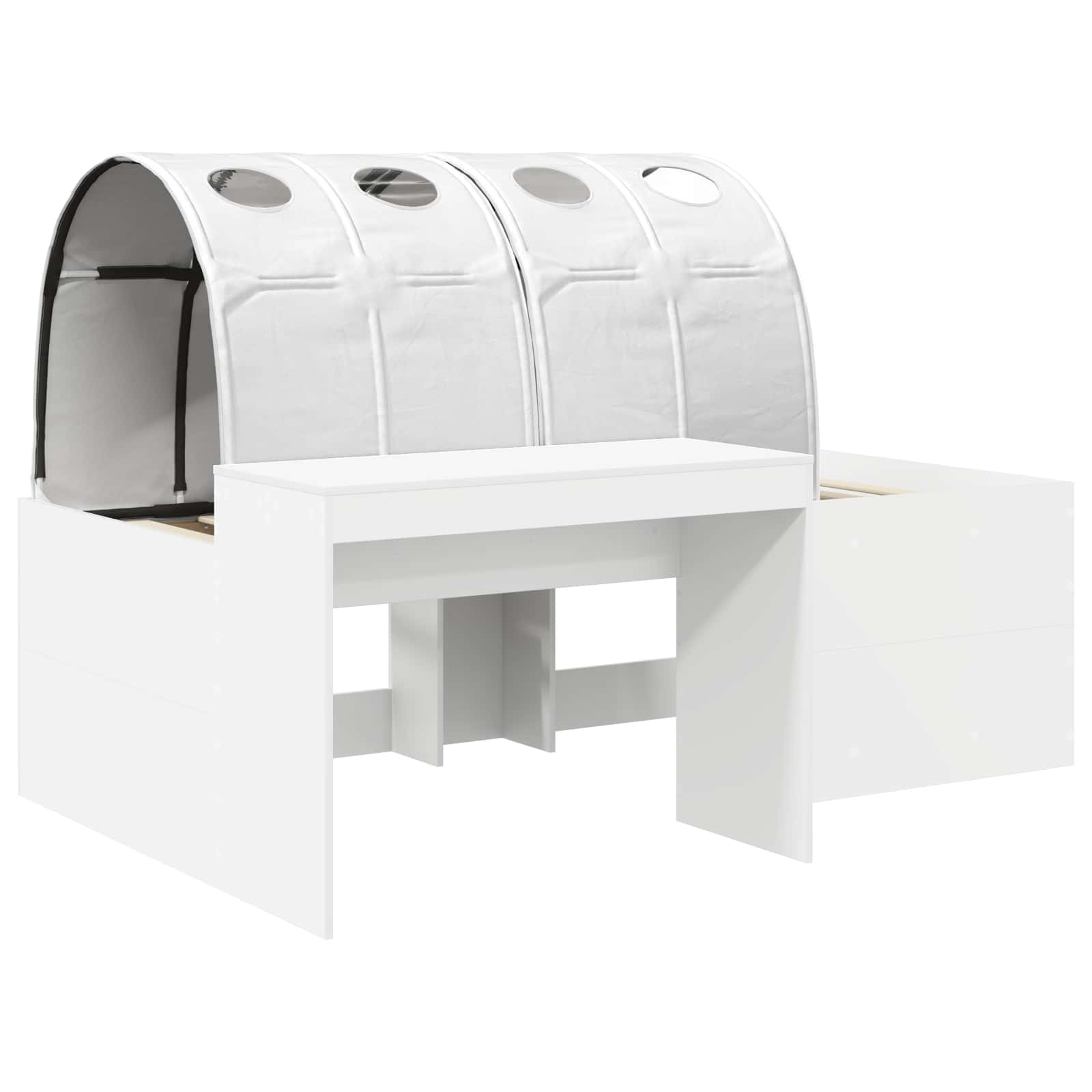 Cama con Túnel 4 pcs Blanco Madera de ingeniería