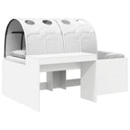 Cama alta para niños con escritorio Blanco Madera de ingeniería