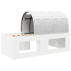 Cama alta para niños con escritorio Blanco Madera de ingeniería