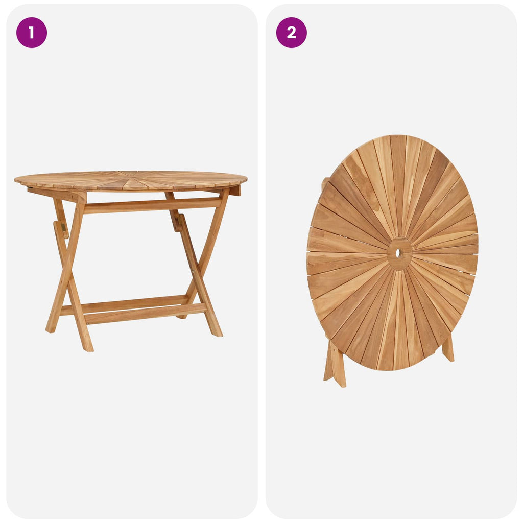 Mesa de jardín plegable Natural Ø 110 x 75 cm