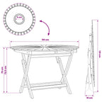 Mesa de jardín plegable Natural Ø 110 x 75 cm