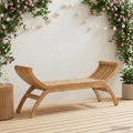 Banco de jardín 2 -Seater 126 cm Madera de teca maciza Natural