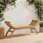 Banco de jardín 2 -Seater 126 cm Madera de teca maciza Natural
