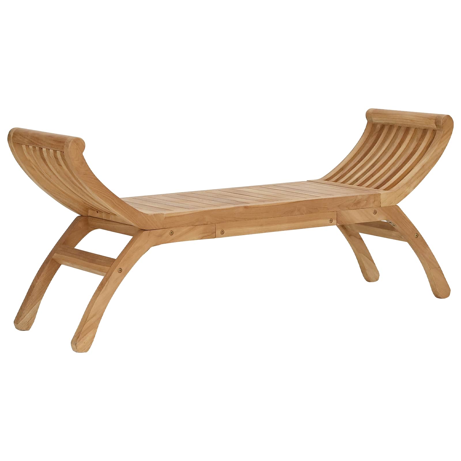Banco de jardín 2 -Seater 126 cm Madera de teca maciza Natural