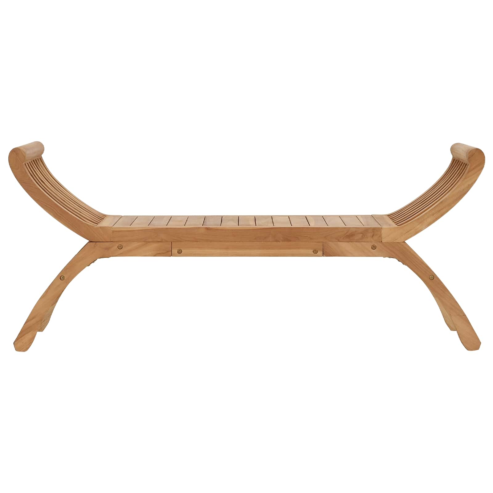 Banco de jardín 2 -Seater 126 cm Madera de teca maciza Natural