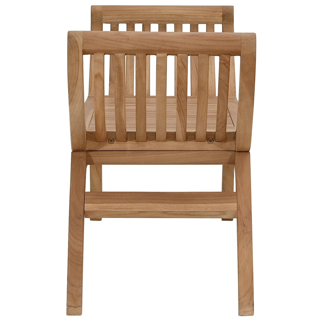 Banco de jardín 2 -Seater 126 cm Madera de teca maciza Natural