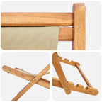 Silla de playa Beige Madera de teca maciza