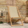 Silla de playa Beige Madera de teca maciza