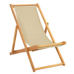 Silla de playa Beige Madera de teca maciza